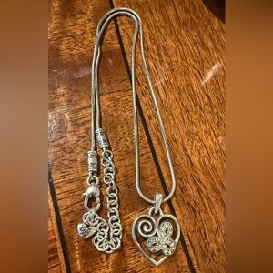 Brighton Cupid's Garden Heart Retired Silver Necklace